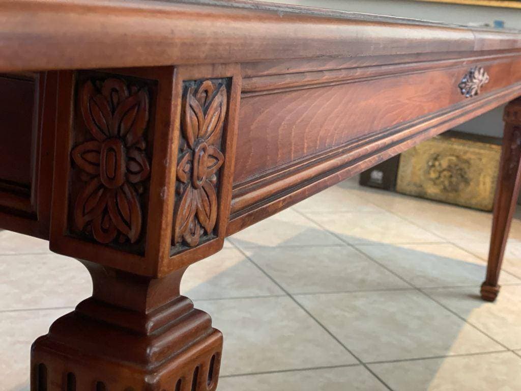 Okkerneut hout eetkamer tafel - image 8