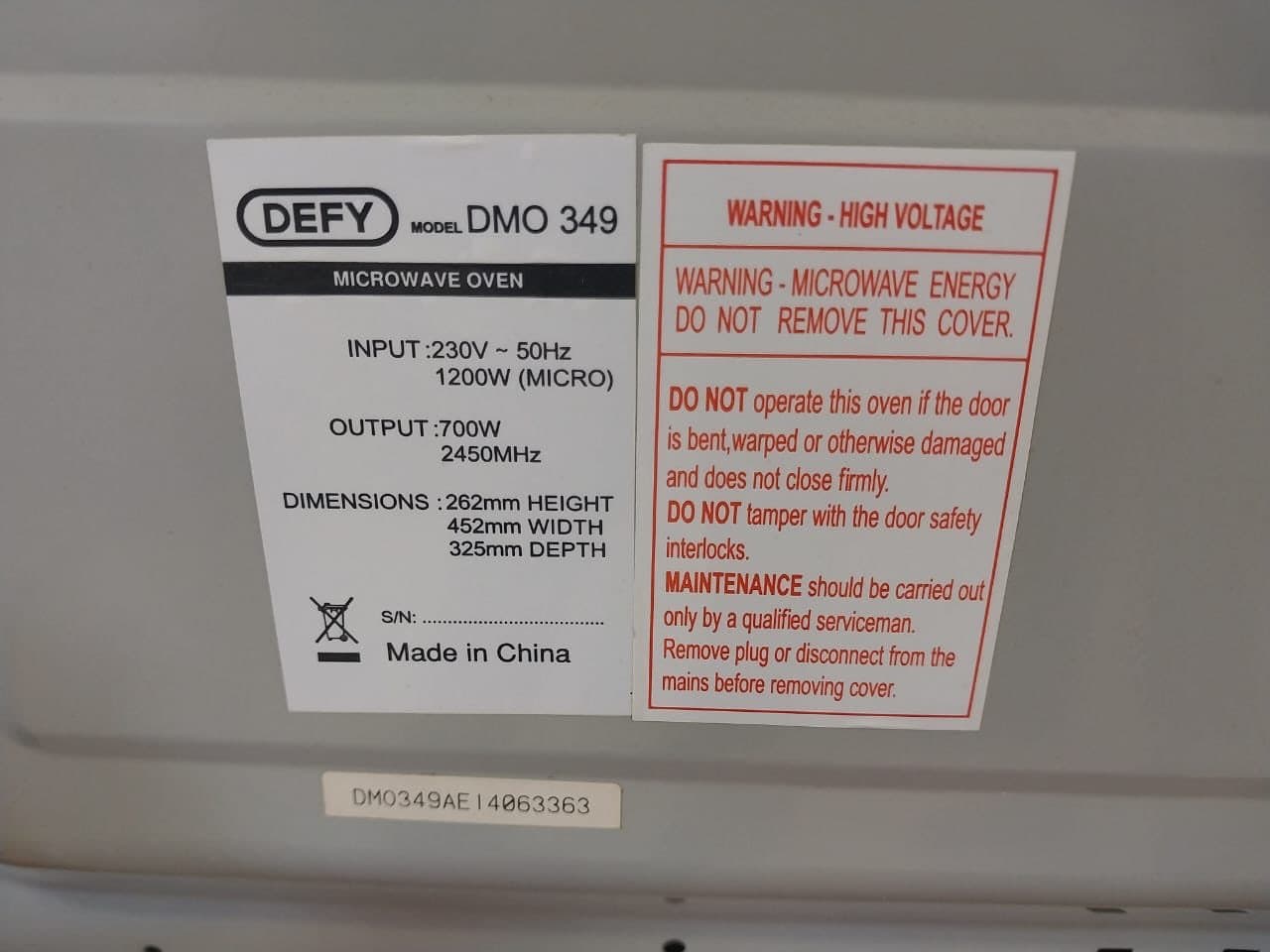 DEFY 20L MICROWAVE OVEN - image 3