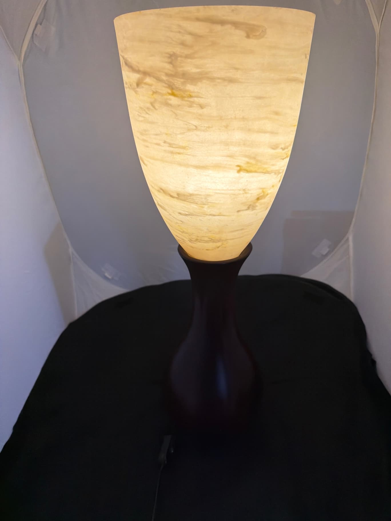 Cream and Burgundy Lamp - image 2