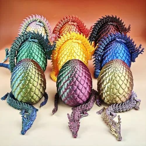 3D Printed Dragon + Egg