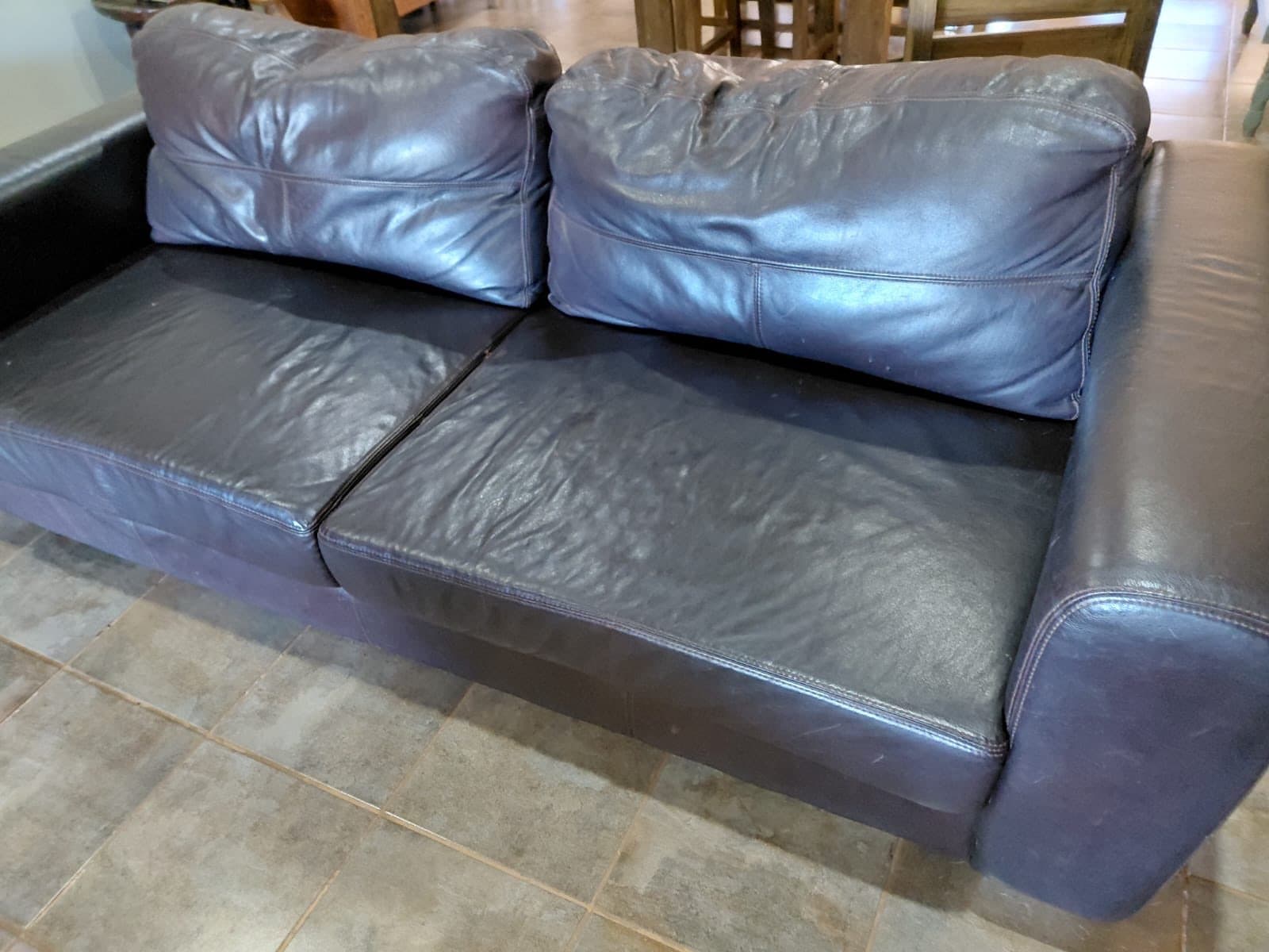 Genuine Leather Brown Couches